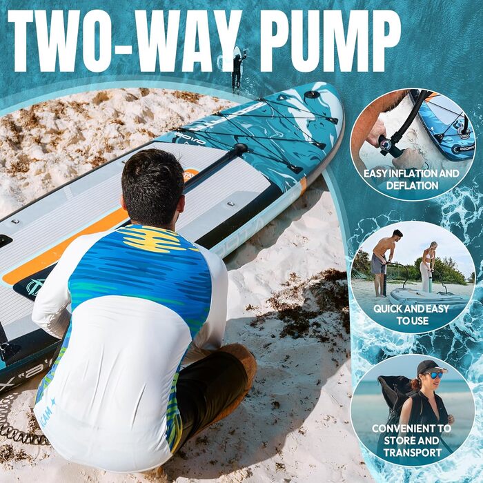 Надувне SUP-борд (305 x 91 см) з аксесуарами та рюкзаком, блакитний