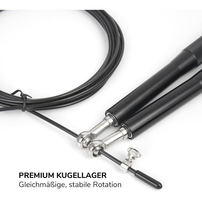 Стрибкун-скакалка Speed Rope для дорослих з кульковими підшипниками, сталевий трос та алюмінієві ручки для кросфіту, фітнесу, MMA та боксу, з сумкою