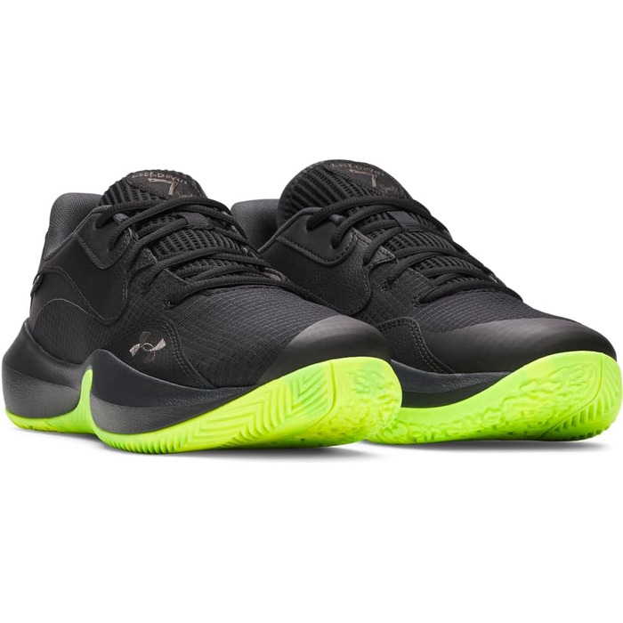 Кросівки баскетбольні чоловічі Under Armour Ua Lockdown 7 Low (43/45 EU, Чорний/Чорний/Металевий Чорний)