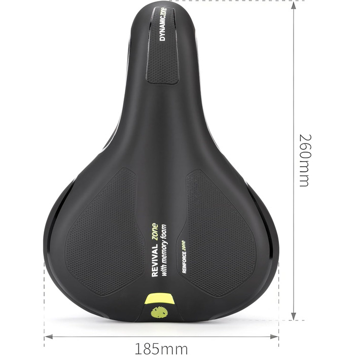 Велосипедне сідло CXWXC з піною пам'яті, ергономічне, водонепроникне, амортизуюче, 26 x 18,5 см, для MTB велосипедів (Чорне)