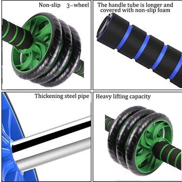 Колесо для пресу Ab Wheel - тренажер для фітнесу та зміцнення м'язів пресу, синього кольору