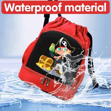 Дитяча спортивна сумка YOUYIKE, водонепроникний рюкзак з відділенням для мокрого одягу, сумка для занять спортом, Gym Bag для дівчаток та хлопчиків, зелений (червоний)