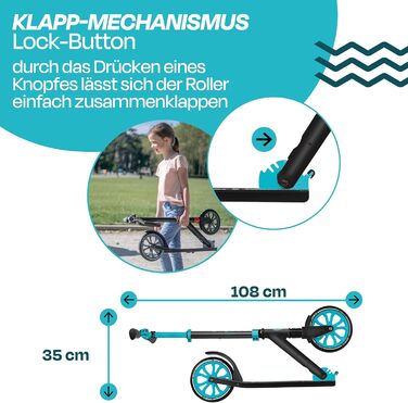 Самокат Globber NL 205 для дітей від 6 років, підлітків і дорослих, колеса 205 мм, підшипники ABEC 7, регульована висота