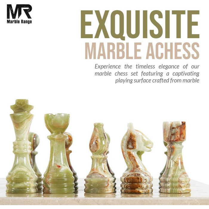 Шаховий набір з мармуру для дорослих, ручної роботи, з дошками Verona & Green Onyx, 32 фігури, 2 додаткові королеви, коробка для зберігання, розкішна подорожня гра, елегантний подарунок для дому