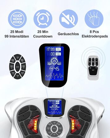 Стимулятор кровообігу для ніг і стоп Durchblutungsstimulator Plus, 99 рівнів, 25 режимів, проти болю, втоми, набряків