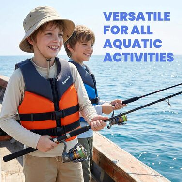 Дитячий жилет для плавання Gogokids Junior 30-50 кг, помаранчевий. Регульований, з неопрену, для каяку, SUP та басейну. 6-11 років