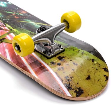 Дитячий дерев'яний скейтборд Meteor Mini Cruiser з ретро дизайном, колеса для хлопчиків та дівчаток