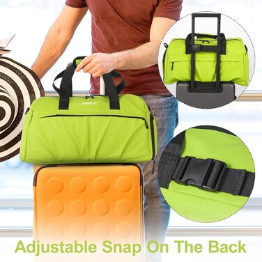 Спортивна сумка для жінок та чоловіків з твердим матеріалом, дорожня сумка з відділенням для взуття, з вентиляційними отворами та вологостійким відділенням, водонепроникна сумка-вікендер, спортивна сумка/сумка для плавання/сауни (Зелена)