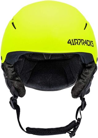 Шолом для сноуборду та лиж Airtracks Star T-200 з вентиляцією, регулюванням розміру, для чоловіків і жінок, матовий чорний/неоновий/білий/сірий, розмір M (52-55 см)