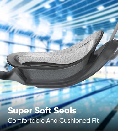 Окуляри для плавання Speedo Hydropulse - унісекс, комфортна посадка, регульована конструкція (білий/слон/світло-димний колір)