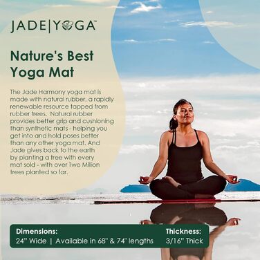 Килимок для йоги JADE YOGA Harmony з підвищеним зчепленням
