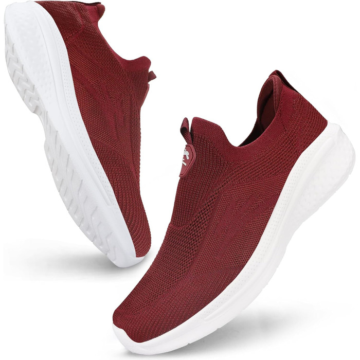 Чоловічі кросівки без шнурівків Slip-on, сітка, дихаючі, легкі, для бігу та повсякденного носіння (44 EU, Червоний)