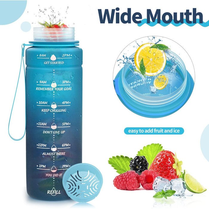 Дитяча спортивна пляшка для води Tritan 700 мл, 500 мл, 1 л, 1,5 л, 2 л. Без BPA, витримує протікання, з маркуванням часу. Для дівчаток та хлопчиків, в школу та спортзал.