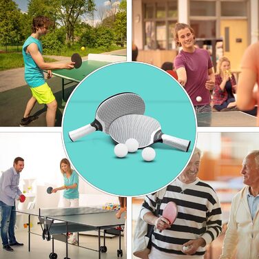 Набір для настільного тенісу Senston: 2 ракетки, 3 м'ячі, гума сірого кольору