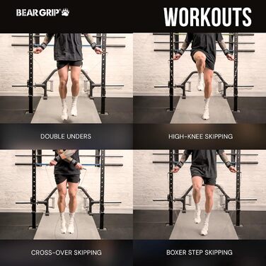 Спортивний стрибкун BEAR GRIP Elite Speed — швидкісна скакалка з антиковзаючими ручками для кросфіту, MMA, боксу та HIIT тренувань, регульована, червона