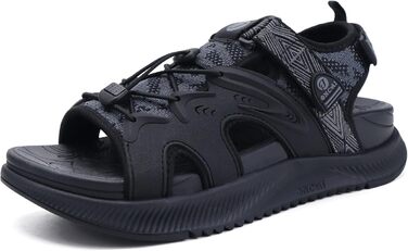 ONCAI Легкі сандалі для жінок, спортивні трекінгові сандалі з підтримкою стопи, ортопедичні для активного відпочинку, підходять при п'ятковому фасціїт, регульовані ремінці, розміри 36-43, чорний