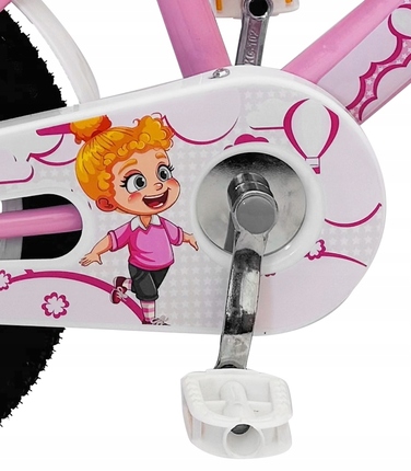 Дитячий велосипед Kelly 16 дюймів, рожевий, з бічними коліщатками