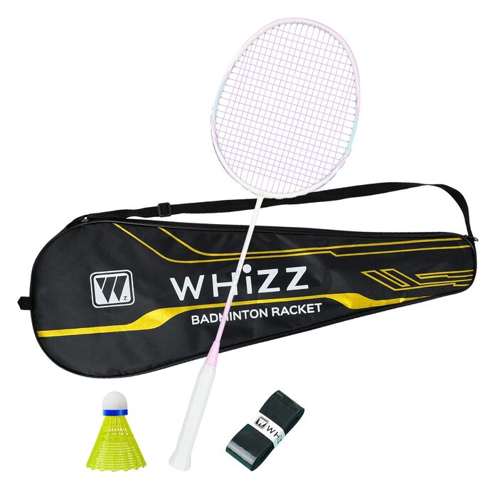 Набір для бадмінтону WHiZZ Carbon: ракетка графітова, воланчики, намотка, сумка (фіолетовий)