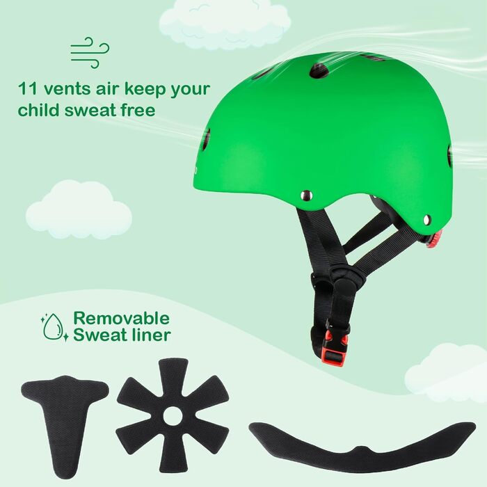 Дитячий шолом KAMUGO з комплектом захисту: наколінники, налокітники, напульсники (2-8 років)