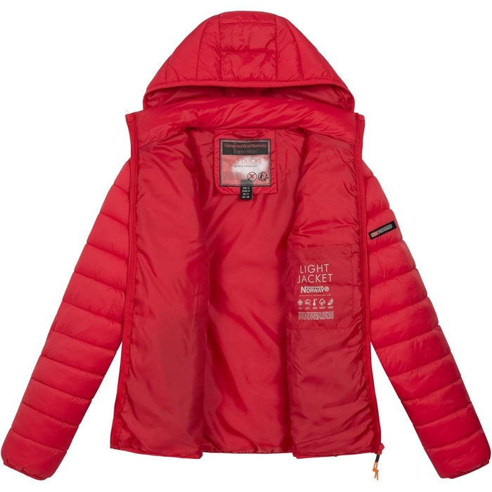 Чоловіча зимова куртка Geographical Norway: тепла, з підкладкою, для активного відпочинку, з капюшоном, червона (XXL)