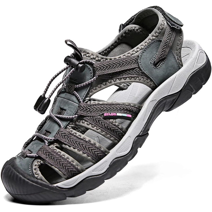 Чоловічі та жіночі шкіряні сандалії для пляжу, трекінгу та активного відпочинку. Літні сандалії для ходьби, розмір 36-46, чорний колір.