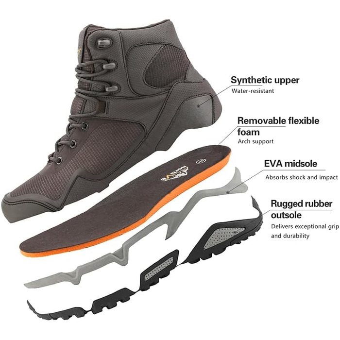 Чоловічі трекінгові черевики NORTIV 8, водонепроникні, для хайкінгу (44 EU, Коричневий)