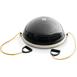 Дерев'яна баланс-дошка SportPlus з роликом та антиковзким покриттям, терапевтичний круїз із бічними ручками, тренажер рівноваги з ручками, віброплатформа для постави, реабілітація та йога Black/Sun з еластичними стрічками