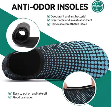 Чоловічі та жіночі аквашузи для плавання, йоги та відпочинку на пляжі. Швидко сохнуть, неслизькі, легкі (43 EU, Синій G995)