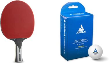 Набір для настільного тенісу JOOLA: ракетка Carbon X Pro 2 мм, чорна/сіра, та 12 м'ячів Outdoor 40+ мм, білі, для тренувань