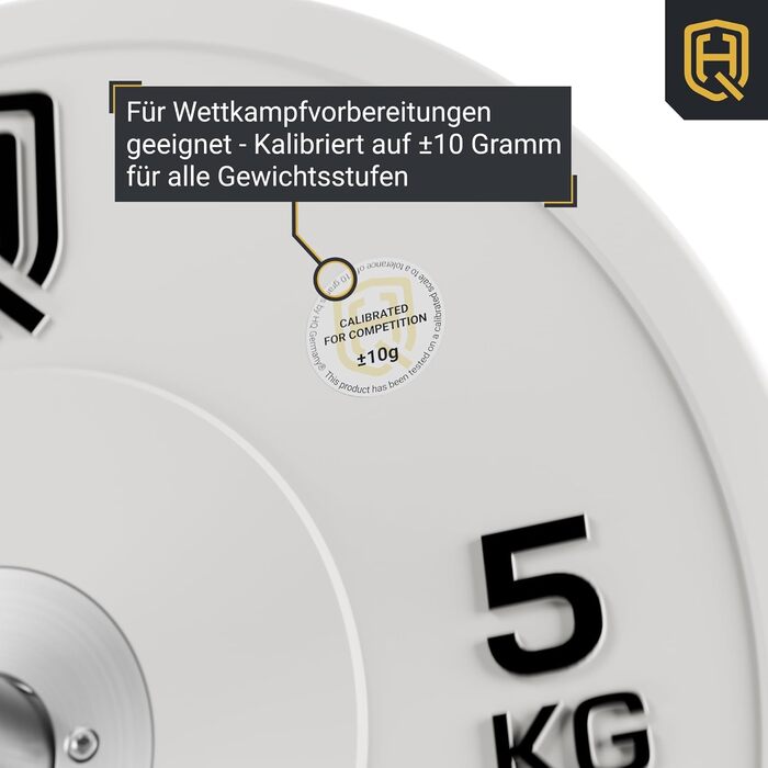 Комплект змагальних бамперних дисків HQ Germany 50 мм, 5–25 кг, сертифіковані IWF, REACH, для штанги