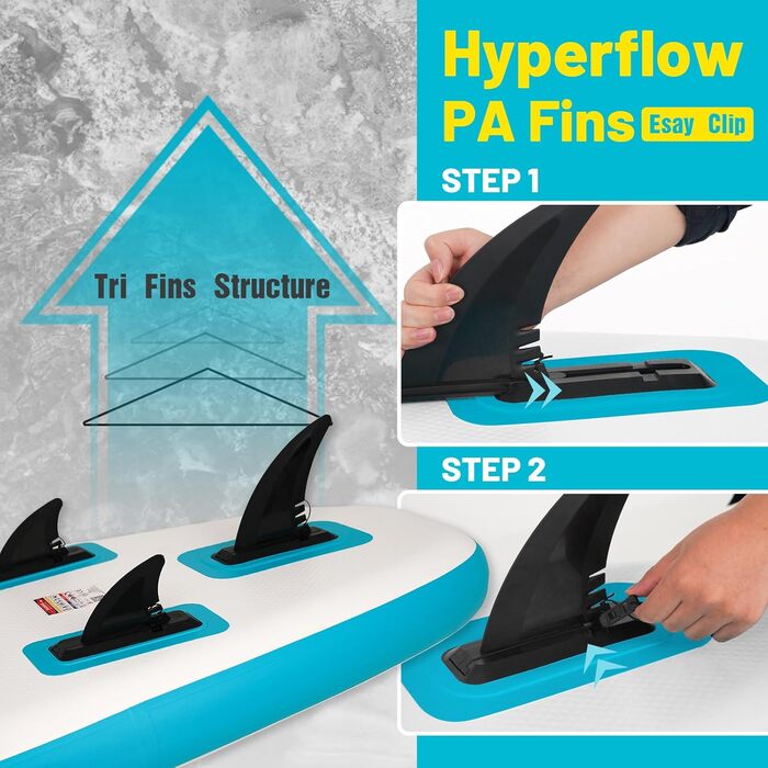 Надувний SUP Борд FunWater 320CM – Комплект для Сапбордингу: Весло, Рюкзак, 3 Ласти, Насос, Леєра. Підходить для початківців та досвідчених. 10' 6 – Оранжевий/Білий