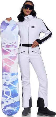 Жіночий комбінезон-кіберсузір'я HOTIAN: теплий, непромокаючий, вітронепроникний, з капюшоном (M, білий)