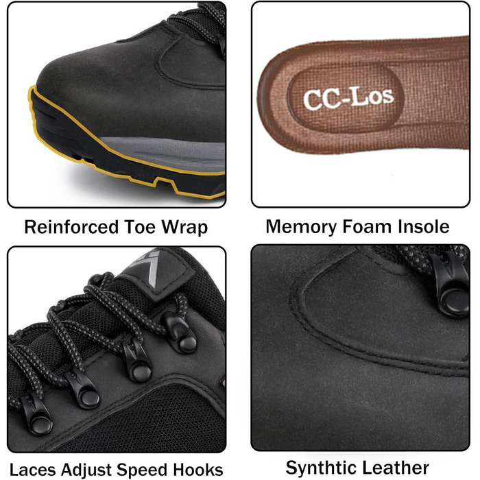 Черевики для трекінгу CC-Los чоловічі, водонепроникні, легкі, розмір 40-48, чорні