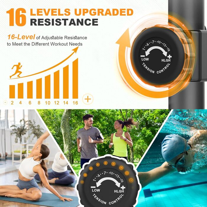 Еліптичний тренажер Crosstrainer 3-в-1 для дому з LCD-монітором та регулюванням навантаження до 287 кг (Оранжевий + Чорний)