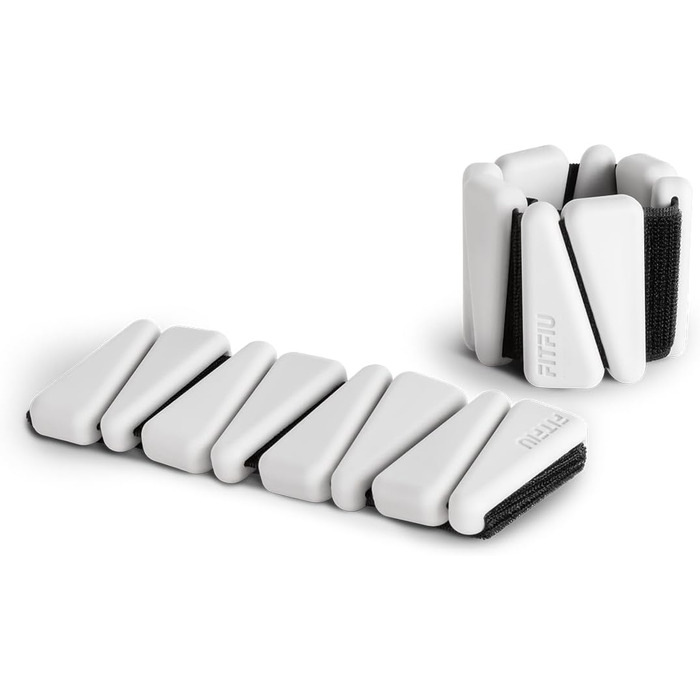 Браслети-ваги Fitfiu Fitness Rectangular Wrist - Набір 2 шт по 0,5 кг, біле м'яке силікон, для зап'ястя та щиколотки