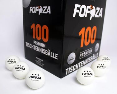Fofoza Преміум настільні тенісні м'ячі, 100 шт, 3 зірки, 40+, ABS, для приміщення та вулиці, білі