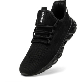Чоловічі кросівки для бігу та занять спортом Linenghs: легкі, дихаючі, для вулиці та фітнесу, чорні, 45 EU
