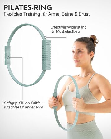 Набір для пілатесу Neolymp – м'яч, кільце, гантелі, стрічки, E-book | Sky Blue