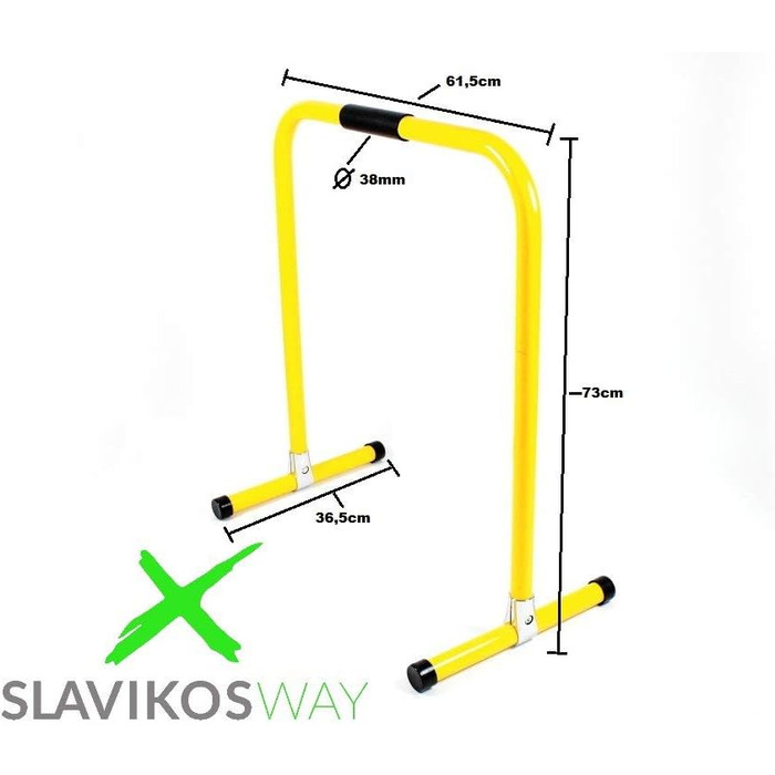 Параллети для віджимань Slavikosway, портативні бруси для каллістеніки, тренування вдома, 73x61 см, жовті або чорні