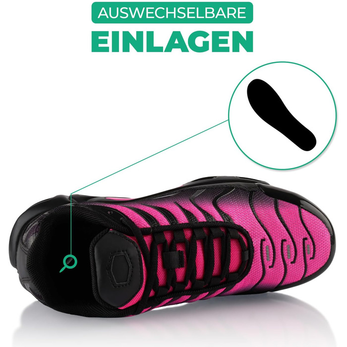 Спортивні кросівки для жінок та чоловіків: амортизація, легкі бігові кросівки, чорний/рожевий, 38 EU