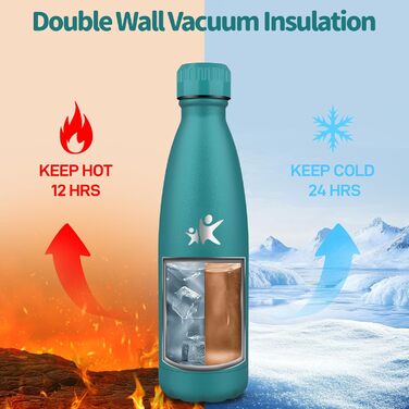 Фляга для води з нержавіючої сталі 750 мл - термофляга, без BPA, спортивна фляга, витримує вуглекислий газ, для фітнесу, велоспорту, армійсько-зелена