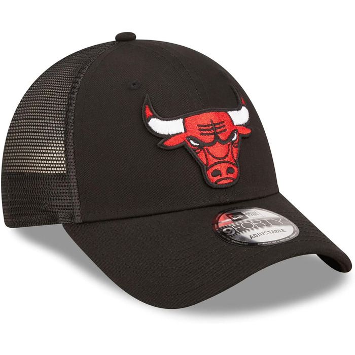 Кепка New Era Chicago Bulls NBA Home Field Black 9Forty Trucker Strapback - оригінальна кепка з логотипом команди