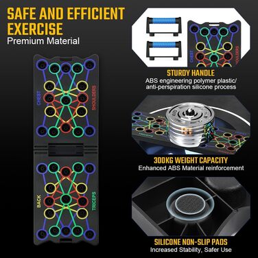 Флінтронік Тримачі для віджимань, дошка для віджимань, складані, портативні, багатофункціональні, для тренувань всього тіла, 24 в 1