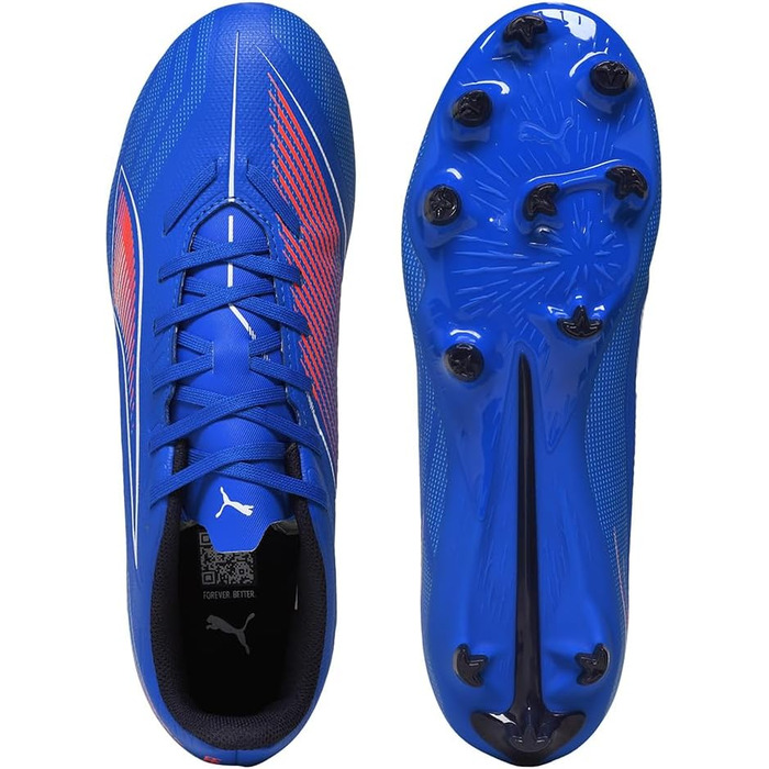 Жіночі футбольні бутси PUMA Ultra 6 Play FG/AG, 39 EU, блакитний/білий/червоний