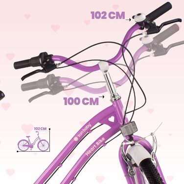 Дівчача дитяча велосипед Sun Baby 20 дюймів, 6 швидкостей Shimano, регульоване сідло, біло-золотий колір (24 дюйми, фіолетовий)