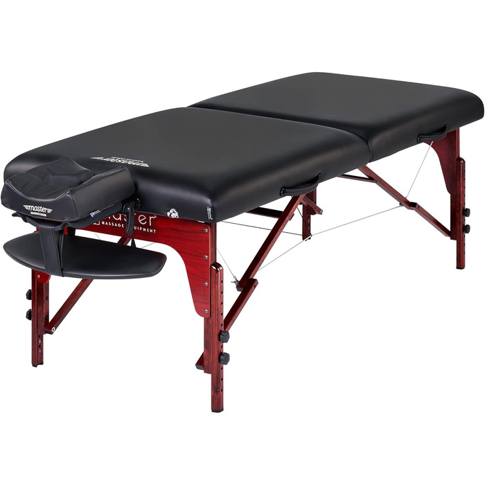 Масажний стіл Master Massage Montclair з піни Memory, переносний, 71 см, чорний, для салону краси, спа, тату, терапії