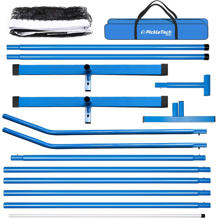 PickleTech М'яка сітка для піклболу Slim 4.0-6.7 м - Турнірна сітка - З переносною сумкою - Професійне обладнання для піклболу