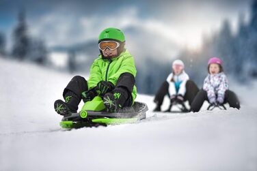 Гізмо Райдерс - двомісний санки для катання на снігу з диференціальним керуванням та низьким гальмом, Stratos Mystic Green