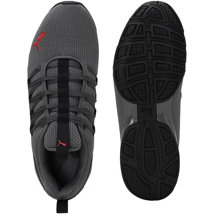 Кросівки Puma Axelion Refresh для чоловіків, 44.5, чорний, темно-сірий, червоний