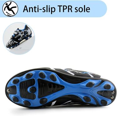 Дитячі футбольні бутси для хлопчиків та дівчаток, Outdoor, тренувальні, для штучного газону, з шипами, унісекс, розмір 28-37 EU, 36 EU, білі, сині